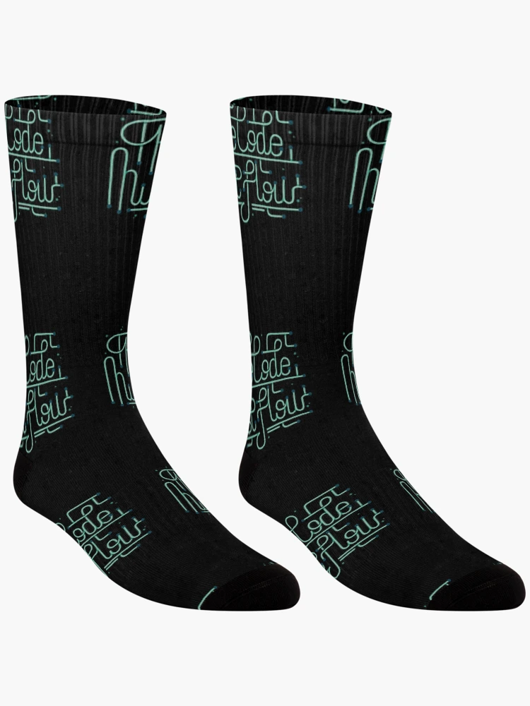 Thumbnail 3 of 5, Socks, Programming Coder Developer Code Must Flow Programmer print designed and sold by farhanhafeez.