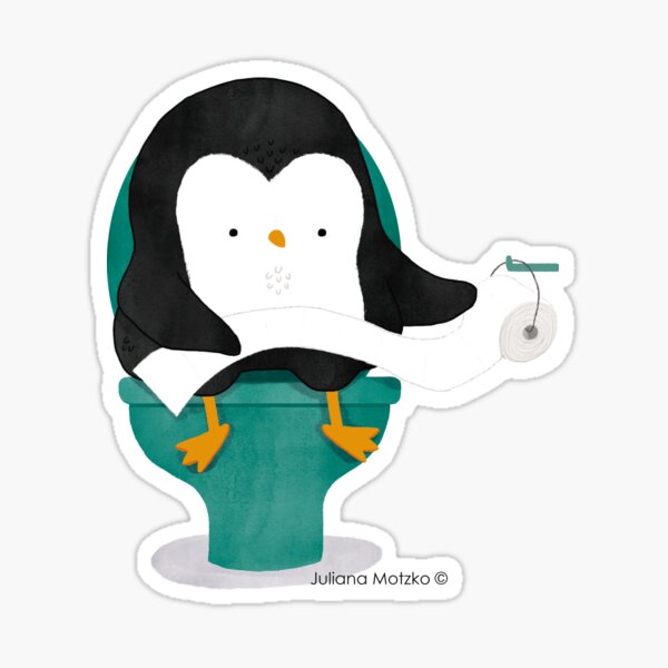 Artikel-Vorschau von Pinguin auf Toilette, designt und verkauft von thepenguinsfamily.