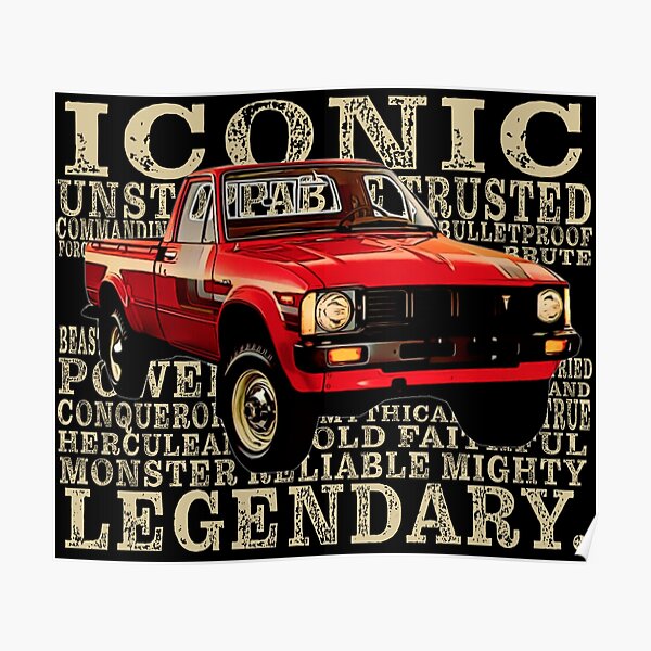 Vintage Toyota Pickup Truck words Poster