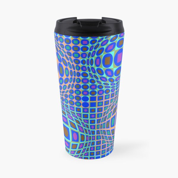Op Art. Victor #Vasarely, was a Hungarian-French #artist, who is widely accepted as a #grandfather and leader of the #OpArt movement Travel Mug