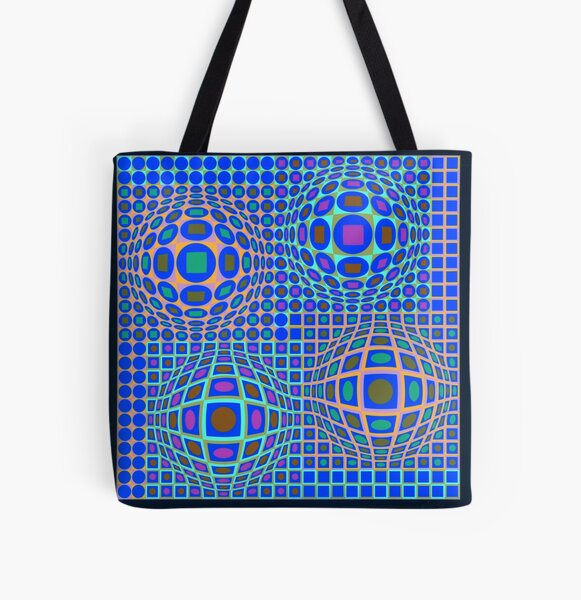 Op Art. Victor #Vasarely, was a Hungarian-French #artist, who is widely accepted as a #grandfather and leader of the #OpArt movement All Over Print Tote Bag
