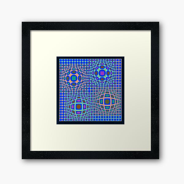 Print, Op Art. Victor #Vasarely, was a Hungarian-French #artist, who is widely accepted as a #grandfather and leader of the #OpArt movement Framed Art Print