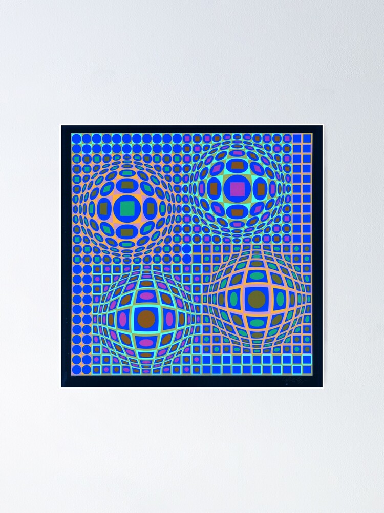 Alternate view of Op Art. Victor #Vasarely, was a Hungarian-French #artist, who is widely accepted as a #grandfather and leader of the #OpArt movement Poster