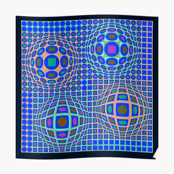 Op Art. Victor #Vasarely, was a Hungarian-French #artist, who is widely accepted as a #grandfather and leader of the #OpArt movement Poster