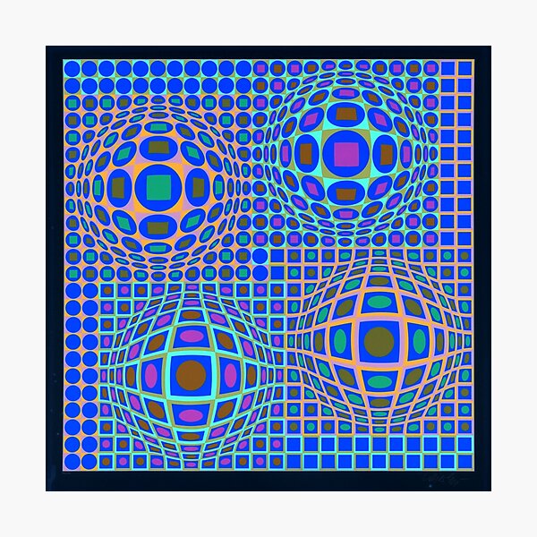 Op Art. Victor #Vasarely, was a Hungarian-French #artist, who is widely accepted as a #grandfather and leader of the #OpArt movement Photographic Print