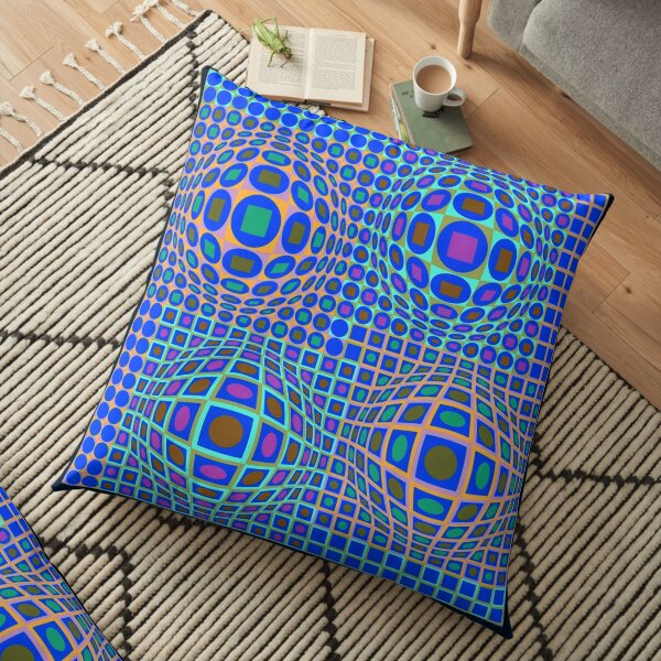 Op Art. Victor #Vasarely, was a Hungarian-French #artist, who is widely accepted as a #grandfather and leader of the #OpArt movement Floor Pillow