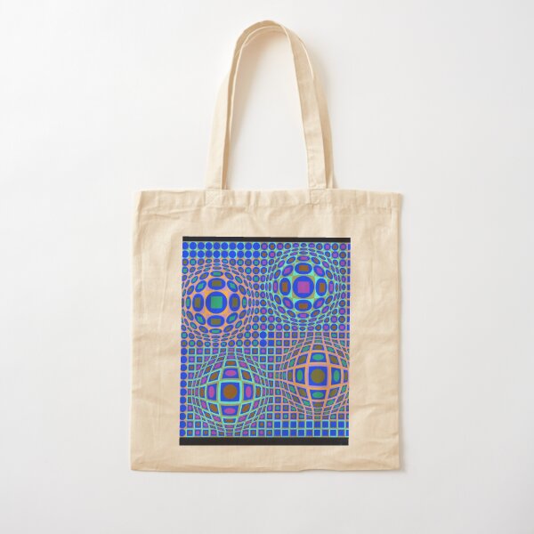 Op Art. Victor #Vasarely, was a Hungarian-French #artist, who is widely accepted as a #grandfather and leader of the #OpArt movement Cotton Tote Bag