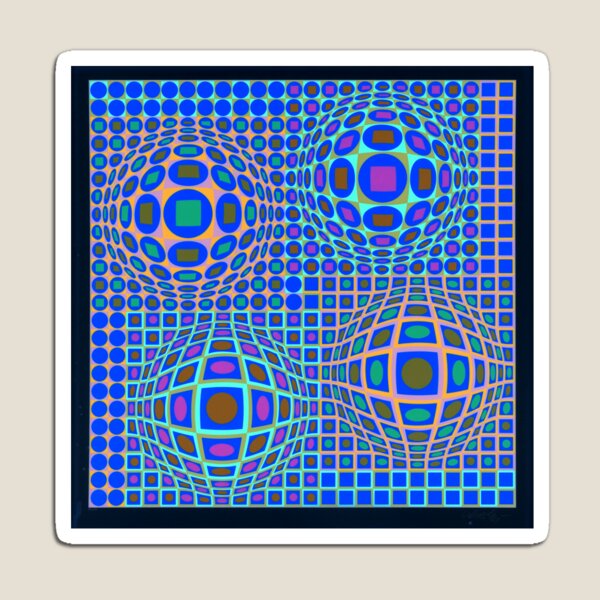 Op Art. Victor #Vasarely, was a Hungarian-French #artist, who is widely accepted as a #grandfather and leader of the #OpArt movement Magnet