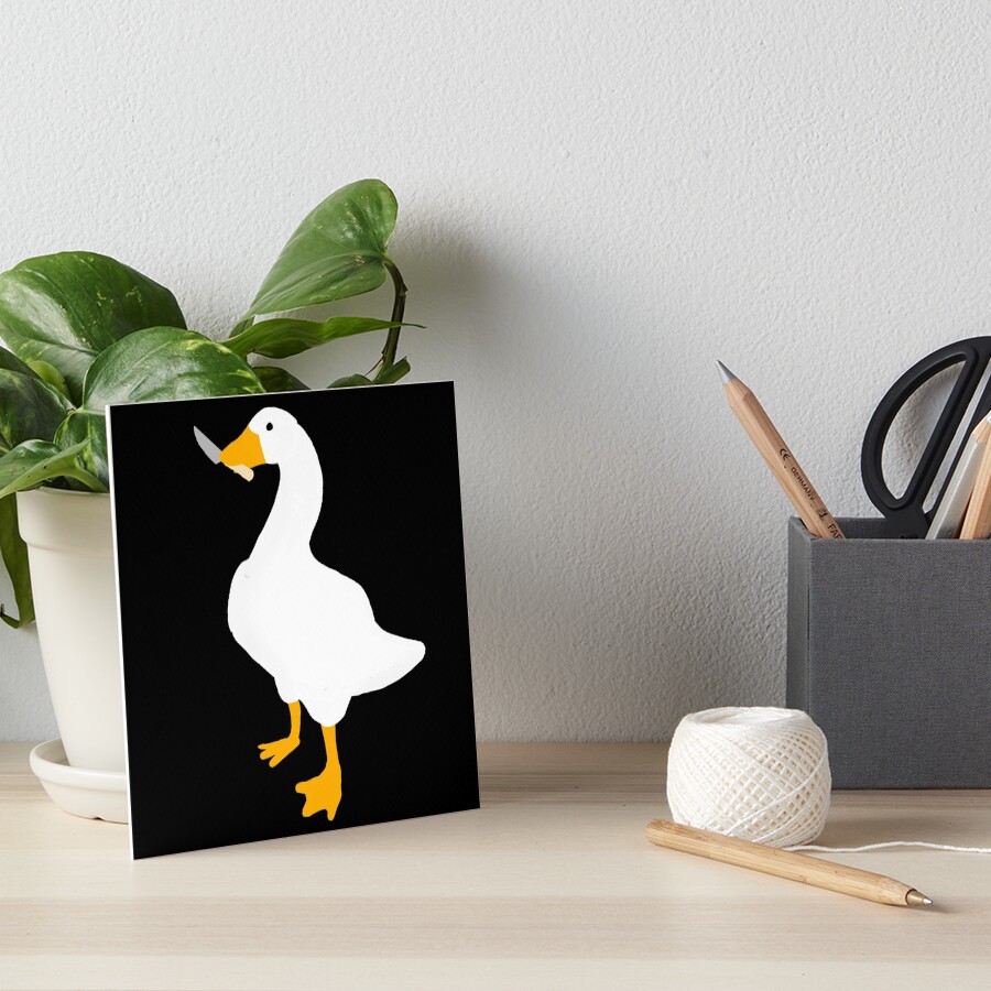 "Untitled Goose Game Goose With Knife" Art Board Print for Sale by