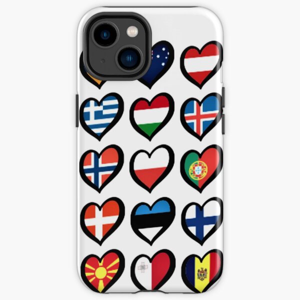 Eurovision Song Contest Flags Hearts iPhone Tough Case