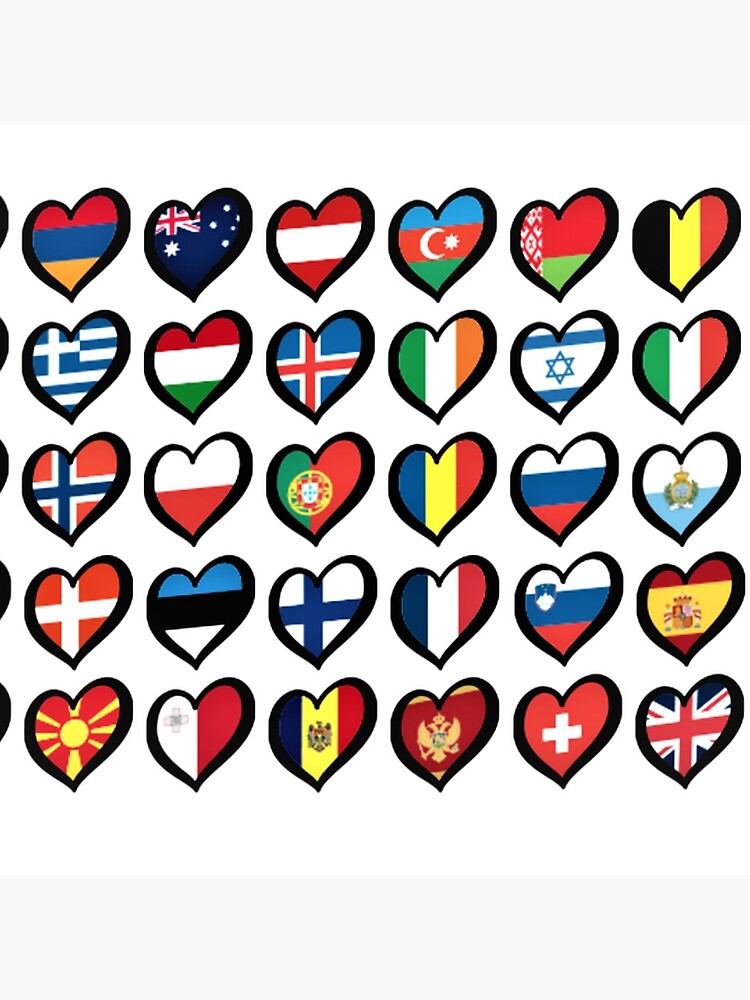 EBU Logo Eurovision Hearts European Flags On Shirts Bags And Gadgets by leo-theo