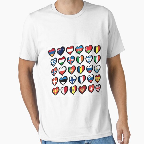 Artikel-Vorschau von EBU Logo Eurovision Herzen Europäische Flaggen Auf Hemden Taschen Und Gadgets, designt und verkauft von leo-theo.