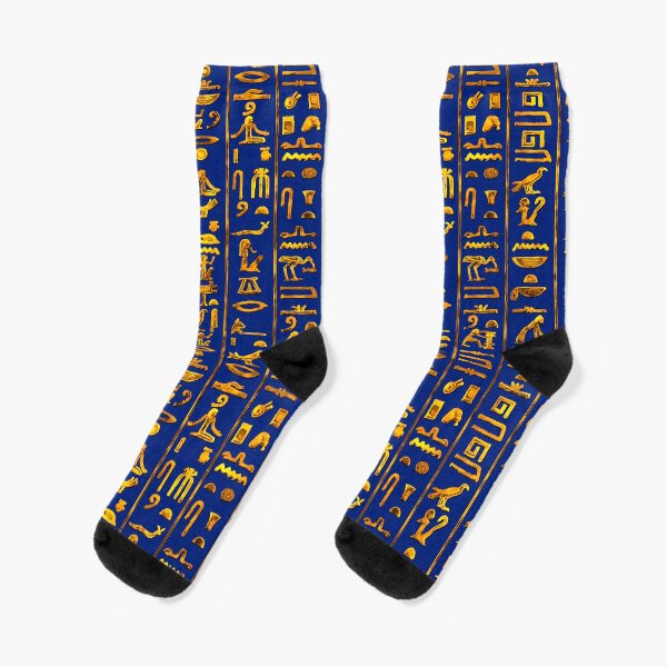 Vista previa del artículo con la obra «Jeroglíficos del Antiguo Egipto (oro sobre azul oscuro)», diseñado y vendido por Samboid.