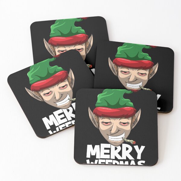 Item preview, Merry Weedmas - Stoned Christmas Elve Smoking Weed designed and sold by BornDesign.