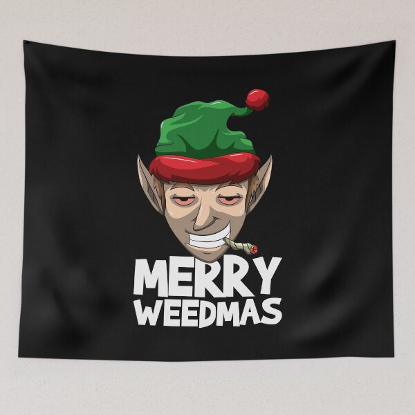 Item preview, Merry Weedmas - Stoned Christmas Elve Smoking Weed designed and sold by BornDesign.