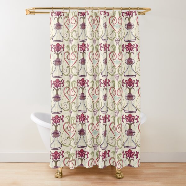 amaryllis in forcing glass Shower Curtain