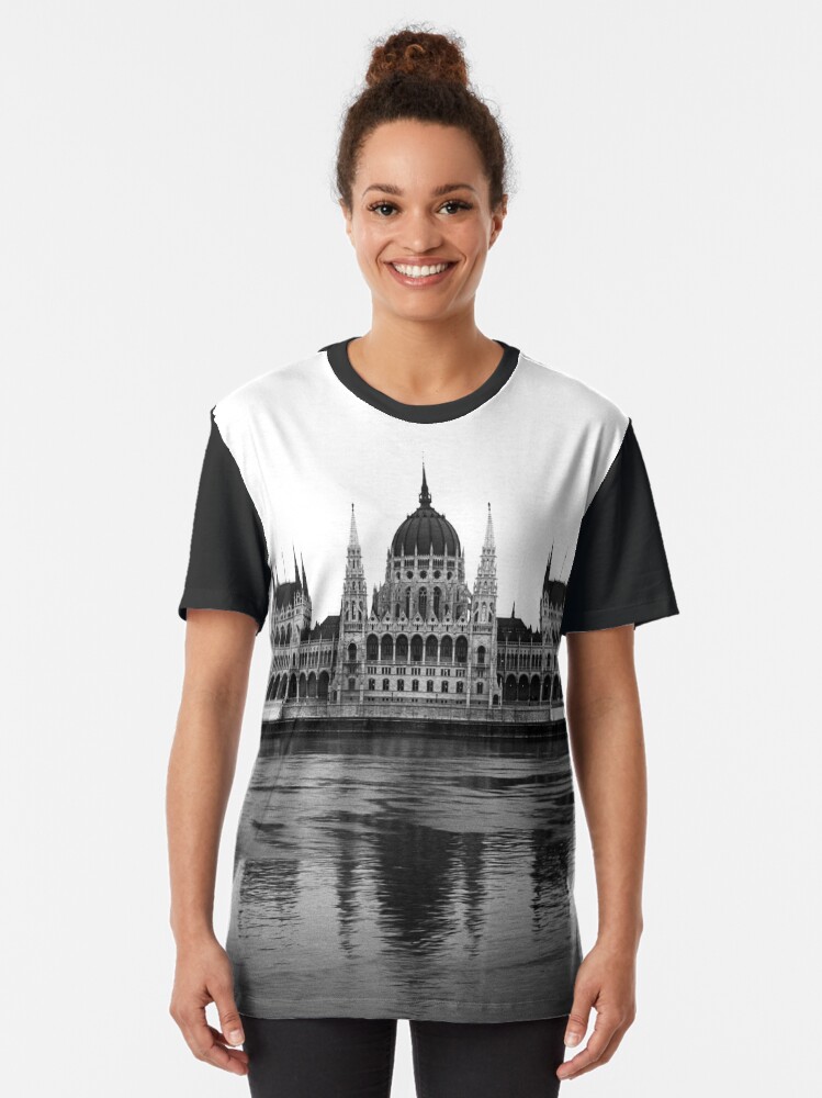 Alternate view of Parliament, Budapest Graphic T-Shirt