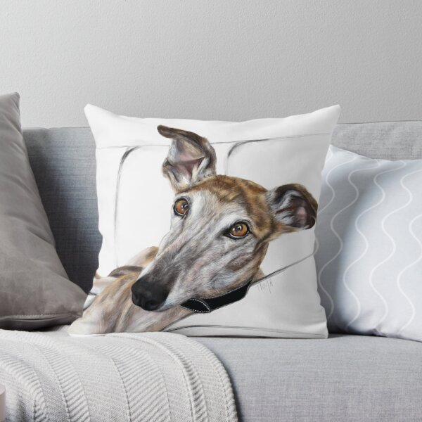 Brindle Greyhound Throw Pillow