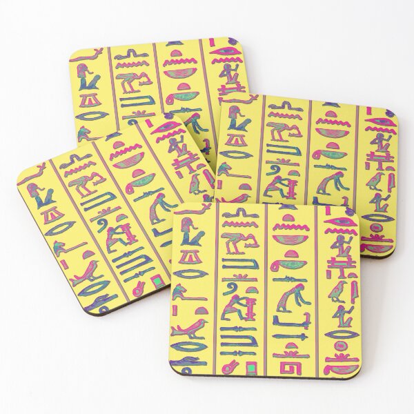 Item preview, Ancient Egyptian Hieroglyphs (Vivid Colors on Yellow) designed and sold by Samboid.