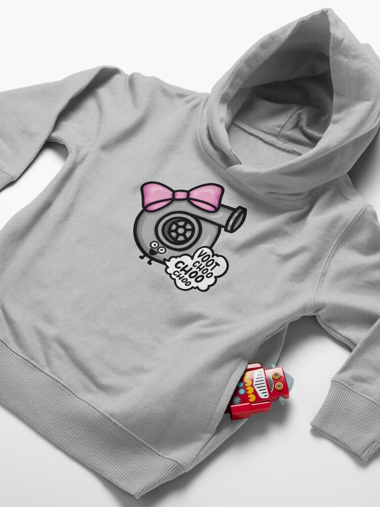 Alternate view of What Does The Cutest Turbo say - Pink Bow Toddler Pullover Hoodie