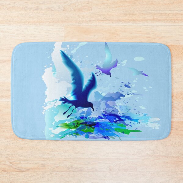 Item preview, Gulls birds flying with sea ocean waves, blue sky designed and sold by Arija07.