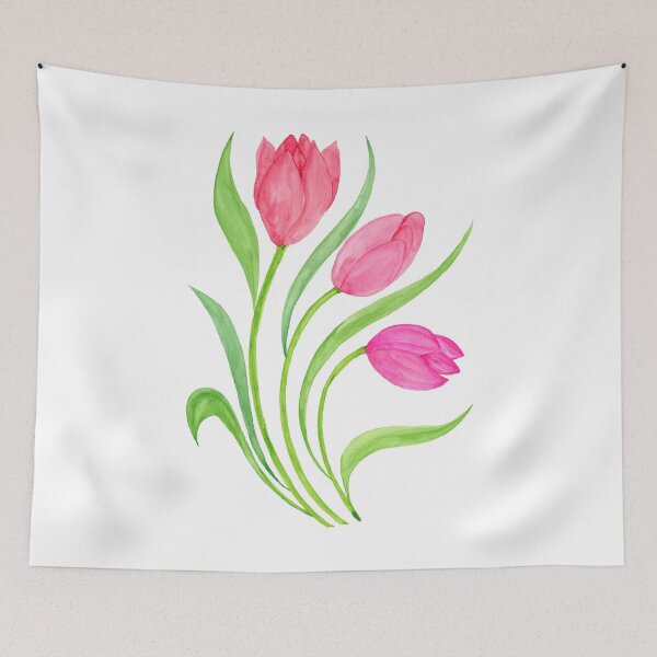 Item preview, Watercolor Pink Tulips designed and sold by artichromadsgns.