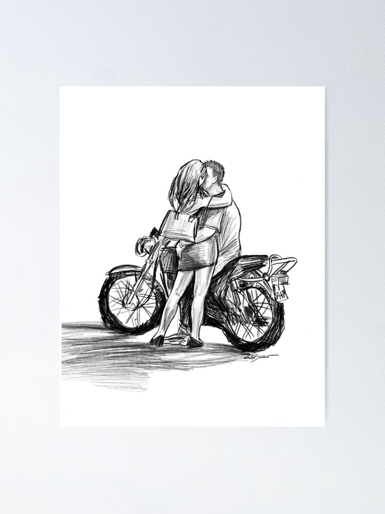 True Romance Bike Ride Drawing by Karl Addison - Fine Art America