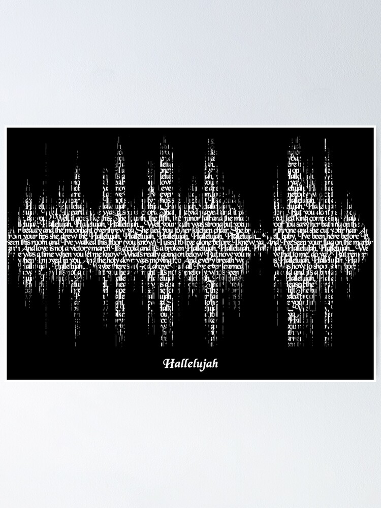 Hallelujah Lyrics Soundwave Poster By Goldenanchor Redbubble