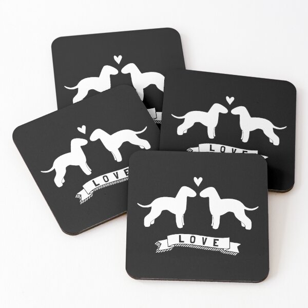 Item preview, Bedlington Terriers Love | Dog Silhouettes with Heart designed and sold by Jenn Inashvili.