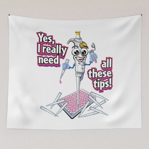 Item preview, PCR Pipette Funny Cute Science Cartoon - Yes, I Really Need All These Tips designed and sold by Zit-Zat-Zot.