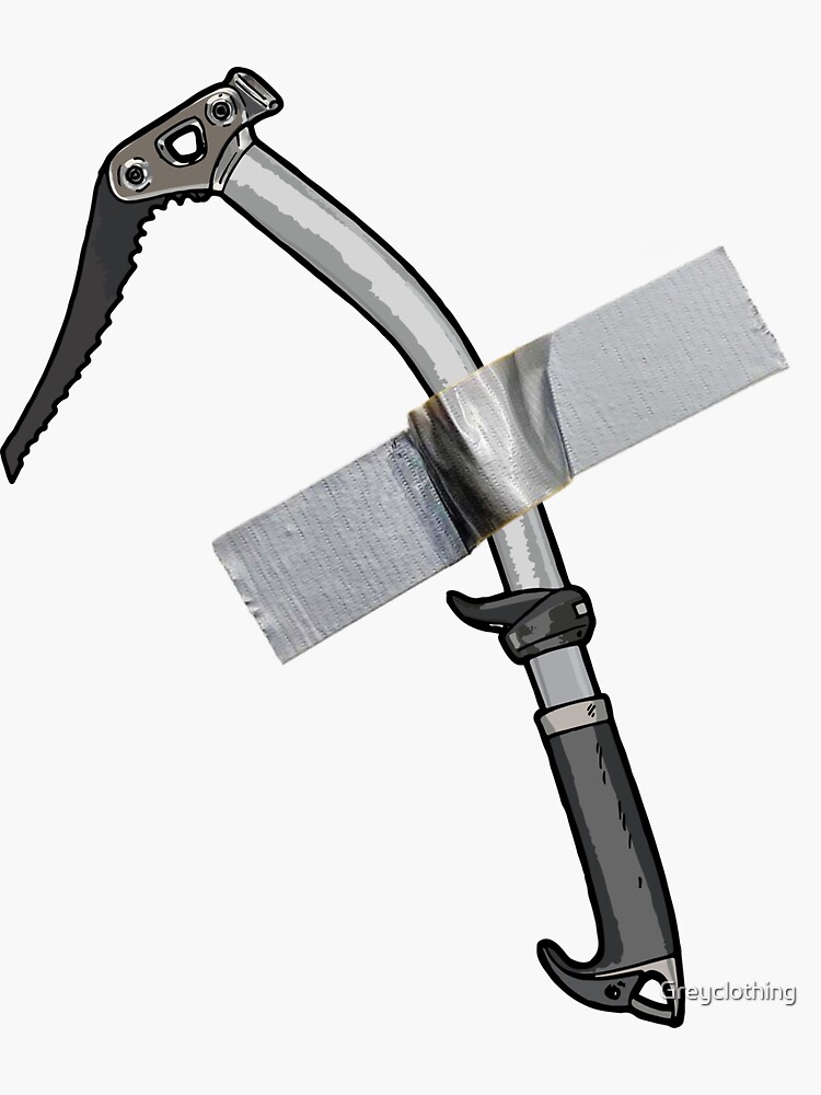 "Ice climbing axe duct tape Banana artwork parodie bouldering belay T