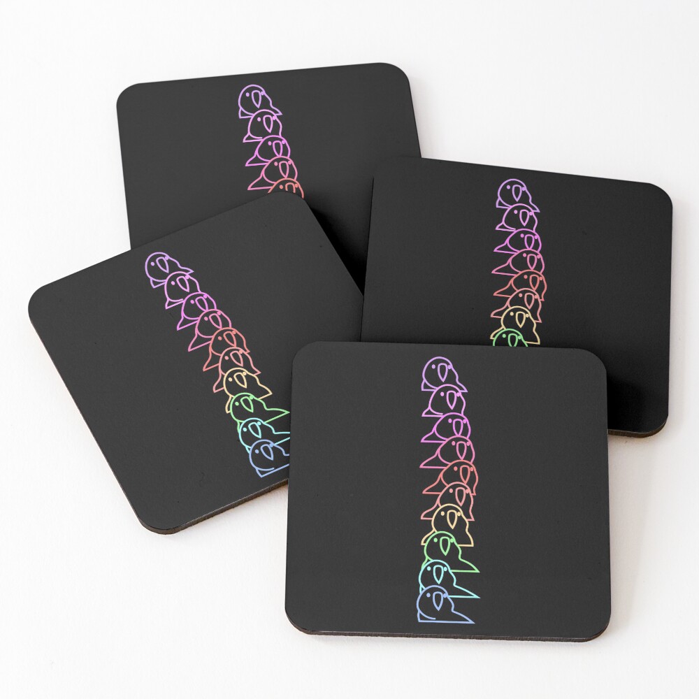 PartyParrot Outline Coasters (Set of 4)