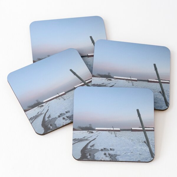 Item preview, Sunset barns in the snow designed and sold by Paintingladycat.