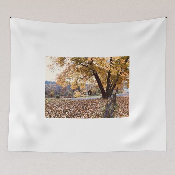 Item preview, Fall in new England with tire swing  designed and sold by Paintingladycat.