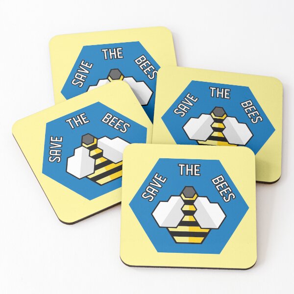 Item preview, Save The Bees - Geometric - Blue designed and sold by MOREDANKMEMES.