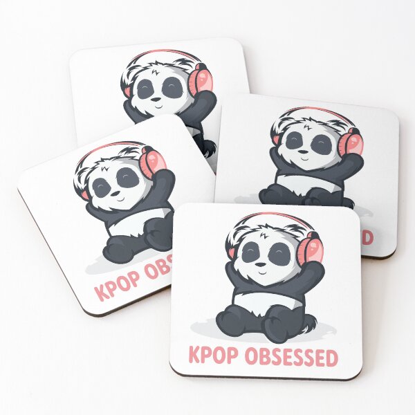 Aperçu de l'œuvre KPOP Obsédé Fan de musique pop coréenne Merch Panda Kawaii Casque mignon BTS Got7 Twice Itzy MonstaX Seventeen créée et vendue par M3G4MERCH.
