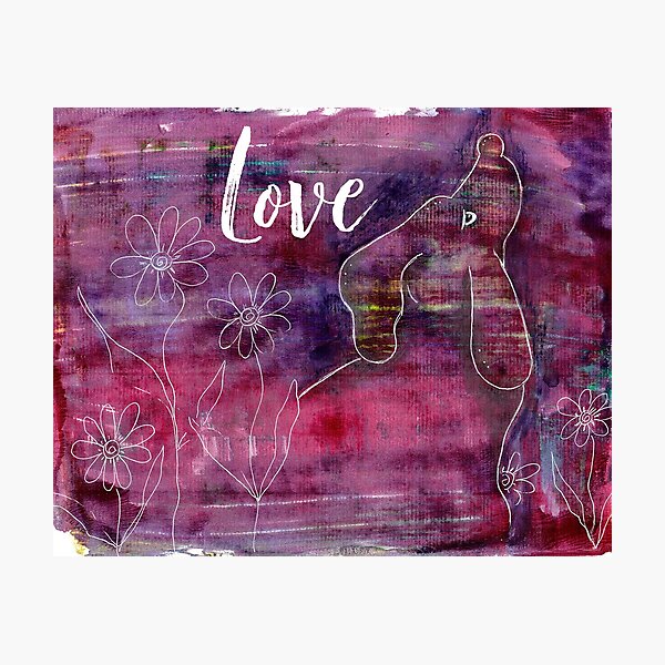 Love Inspirational Puppy Garden Photographic Print
