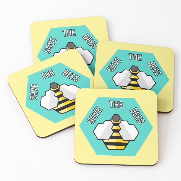 Item preview, Save The Bees - Geometric - Teal designed and sold by MOREDANKMEMES.