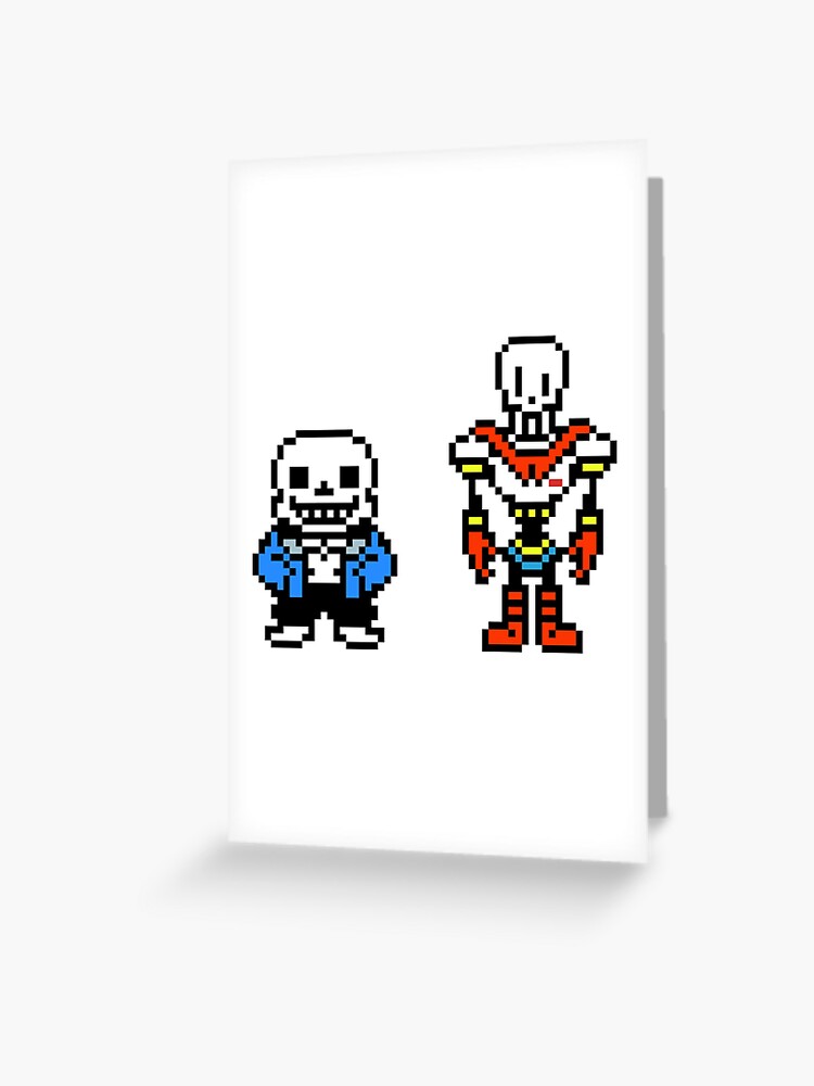 Sans And Papyrus Sprites Greeting Card By Ironmaniac Redbubble