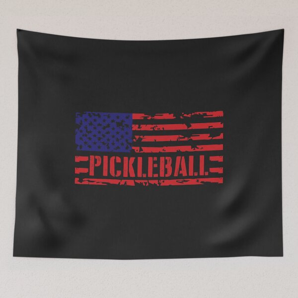 Item preview, Distressed American Flag Pickleball gift for men women kids designed and sold by hadleydesigns.