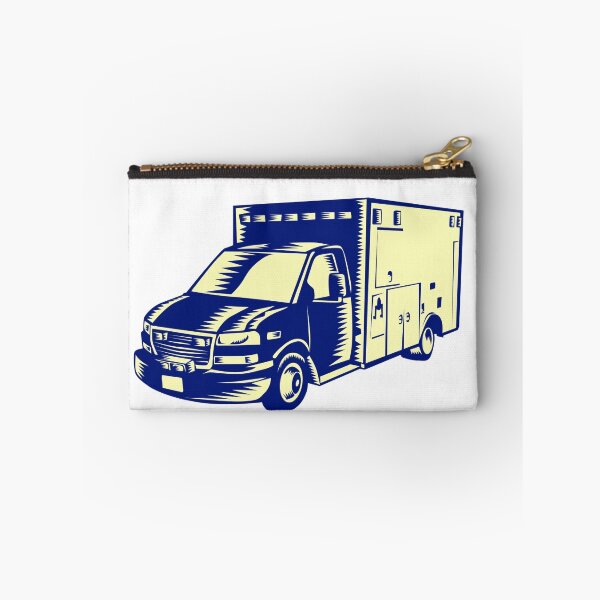 Item preview, EMS Ambulance Emergency Vehicle Woodcut designed and sold by patrimonio.