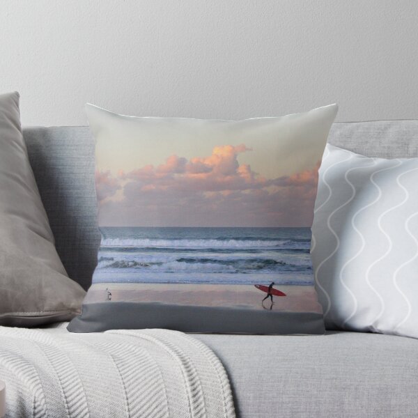 Cabarita surf at sunset Throw Pillow
