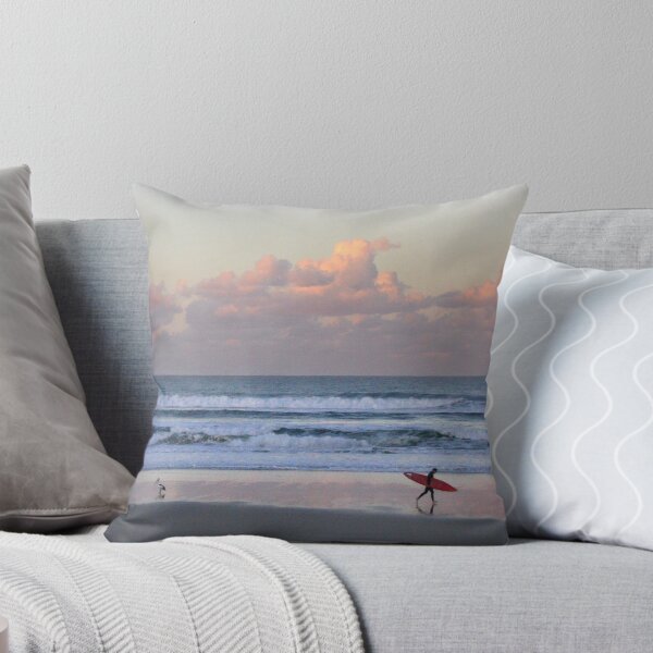 Cabarita surf at sunset Throw Pillow