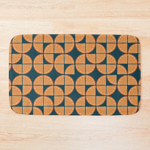 Item preview, Orange slice pattern on dark teal designed and sold by NewBranchStudio.