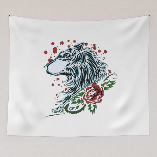 Item preview, Wolf Head with Rose designed and sold by xKingJesterx.