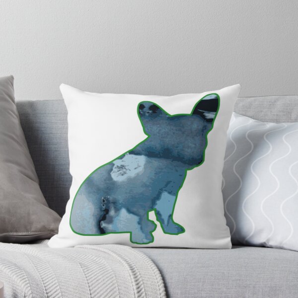 Item preview, French Bulldog silhouette in blue watercolors - Watercolor Frenchie sticker designed and sold by smooshfaceutd.