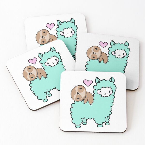 Item preview, Cute Sloth and Llama Best Friends Kawaii Sloth and Alpaca Gifts designed and sold by mariekawaii.