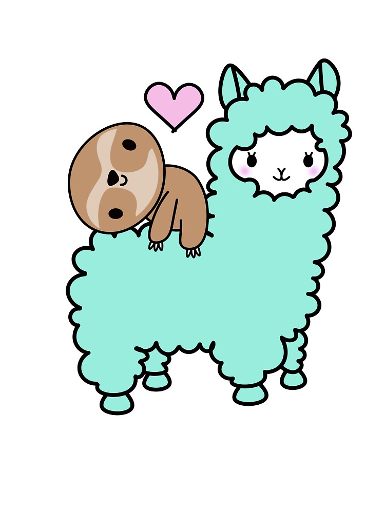 Cute Llama (Alpaca) And Sloth, Best Friends, T-Shirt T-Shirt Cute Llama (Alpaca) And Sloth, Best Friends, T-Shirt T-Shirt