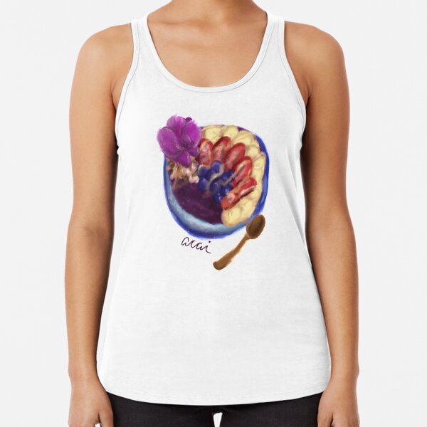 Acai Lover bowl aloha impressionist painting hawaiian healthy berries Honey delicious addictive fresh hawaii Racerback Tank Top
