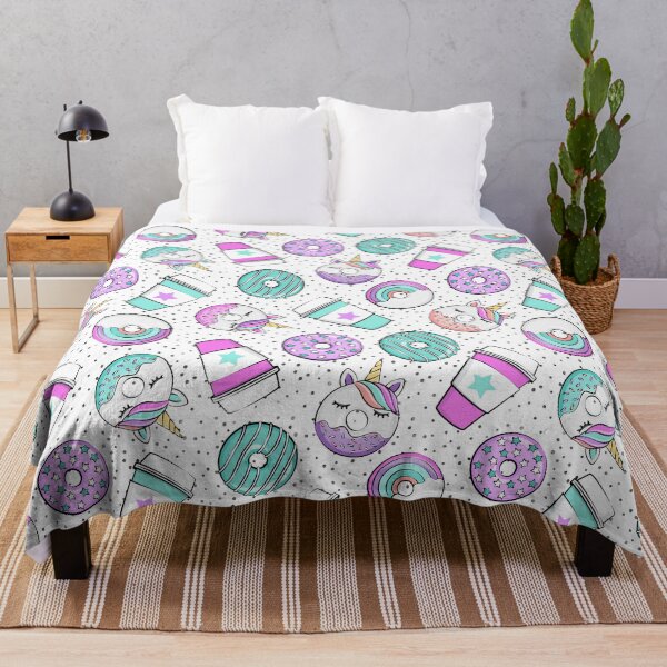 Item preview, Unicorn Donuts and Coffee - unicorns and rainbows (polka dots) designed and sold by littlearrow.